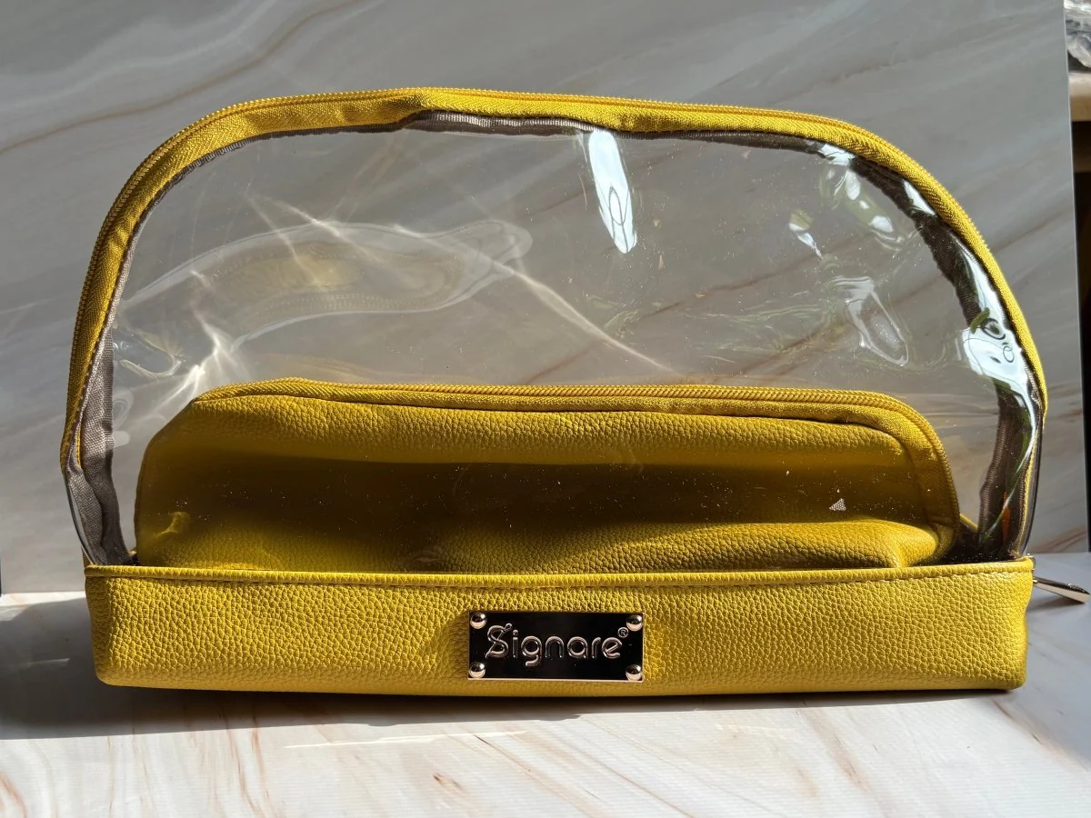 Clear Toiletry Bag Set – Light Yellow Duo (2-Piece) - Image 5