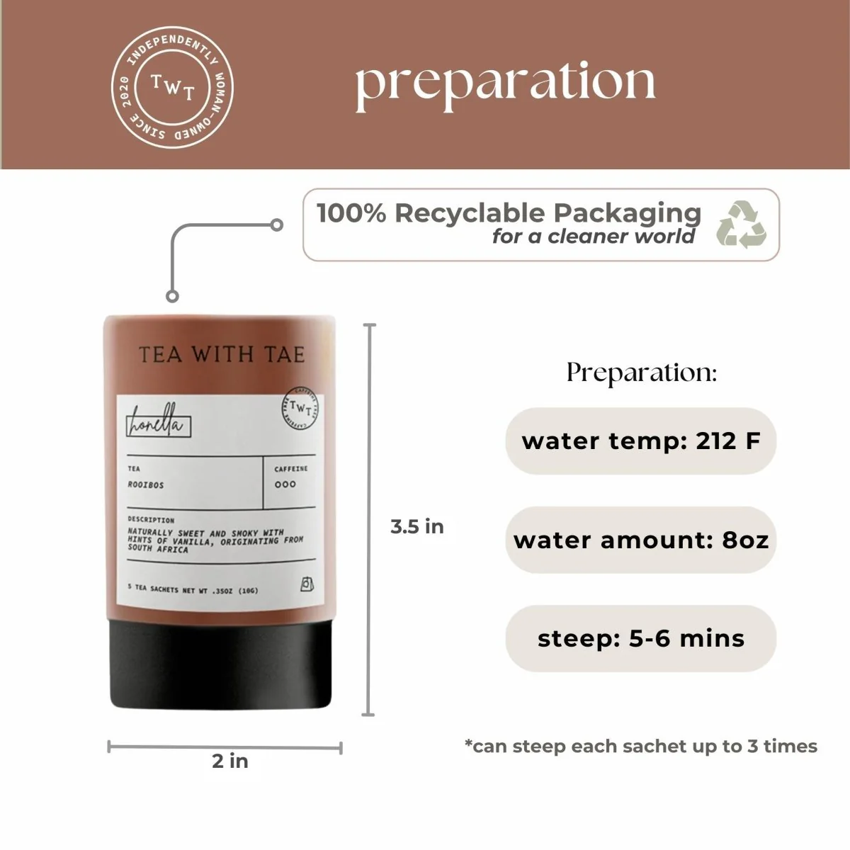 Honella Mini Tea Tube (5 Tea Sachets) - Image 6