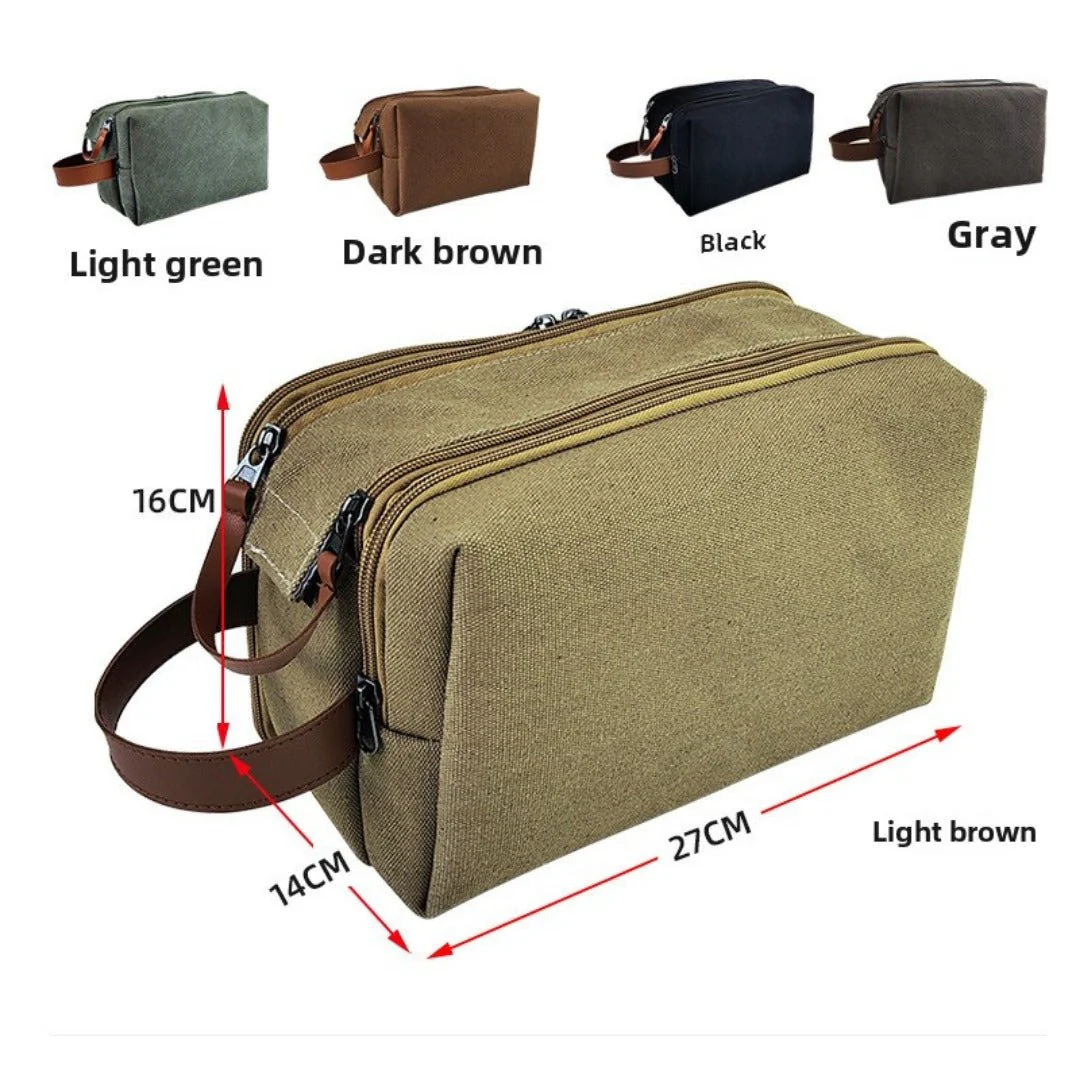 Large Capacity Canvas Wash Bag - Image 3