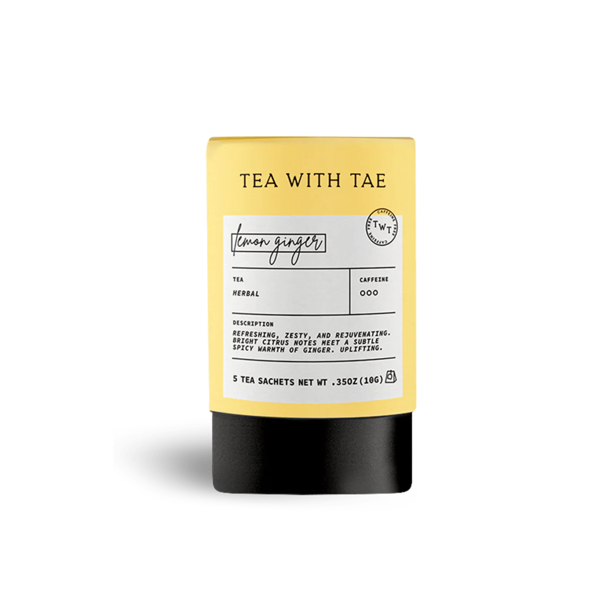 Lemon Ginger Mini Tea Tube – Zesty Herbal Rejuvenation Blend (5 Sachets) - Image 2