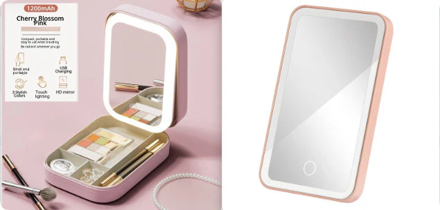 2-in-1 Travel Makeup Case | LED Mirror & Organizer - Image 6