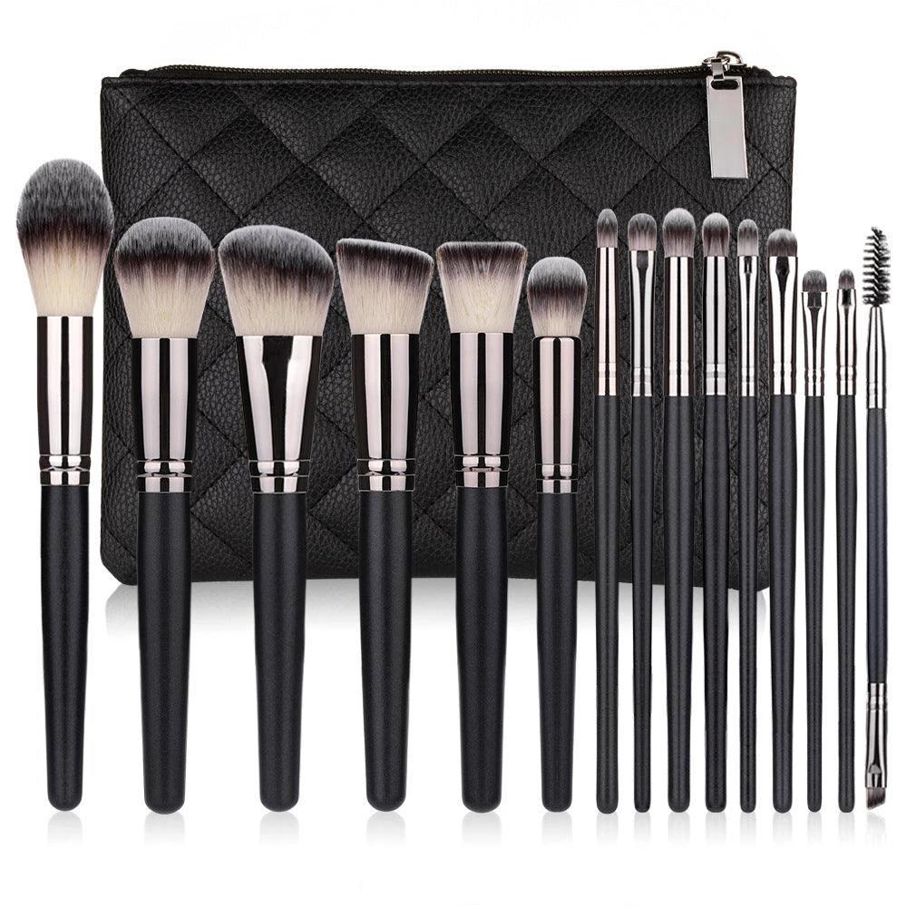The Essentials 15-Piece Matte Black Makeup Brush Set