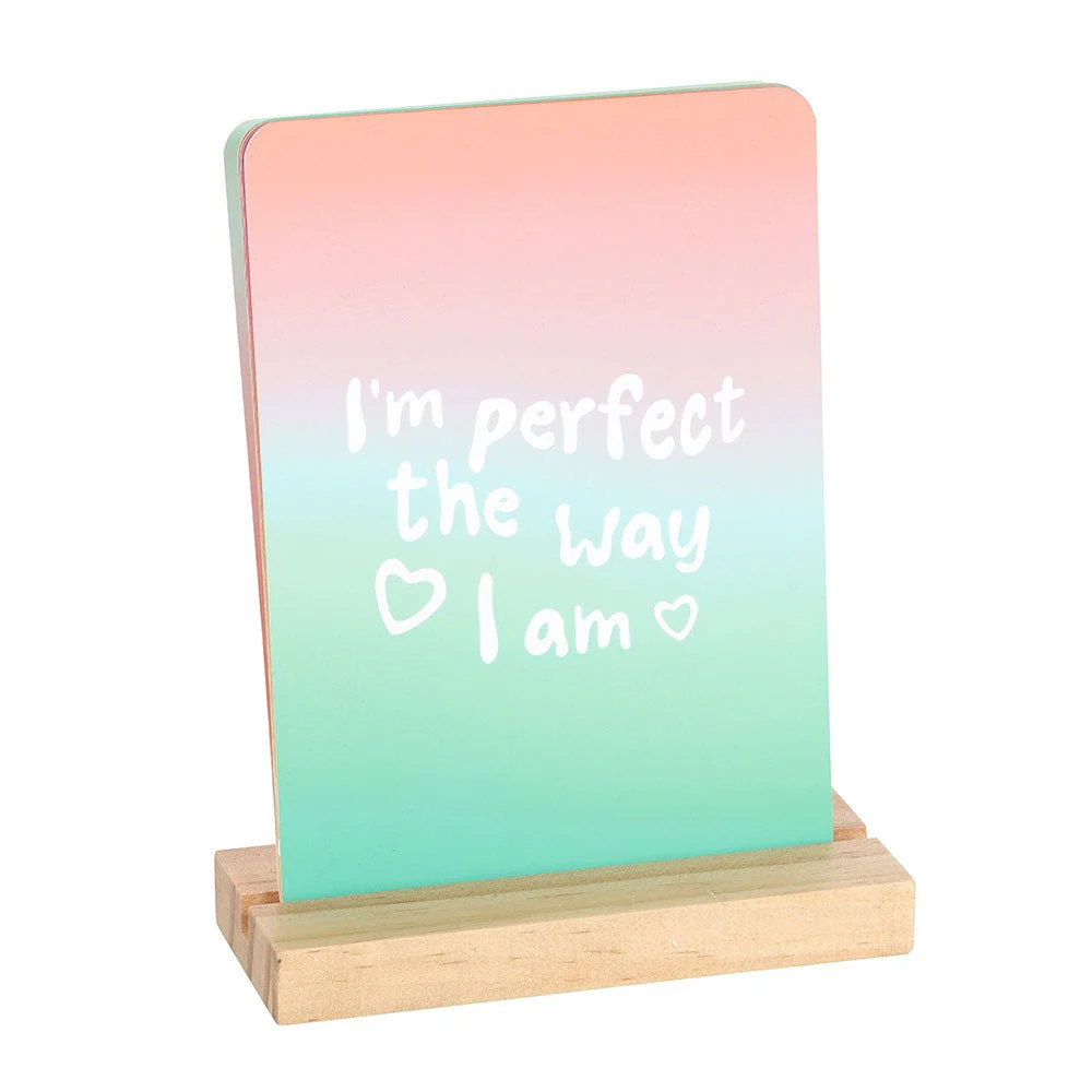 Mindful Moments Affirmation Cards – 10 Messages + Wooden Stand - Image 4