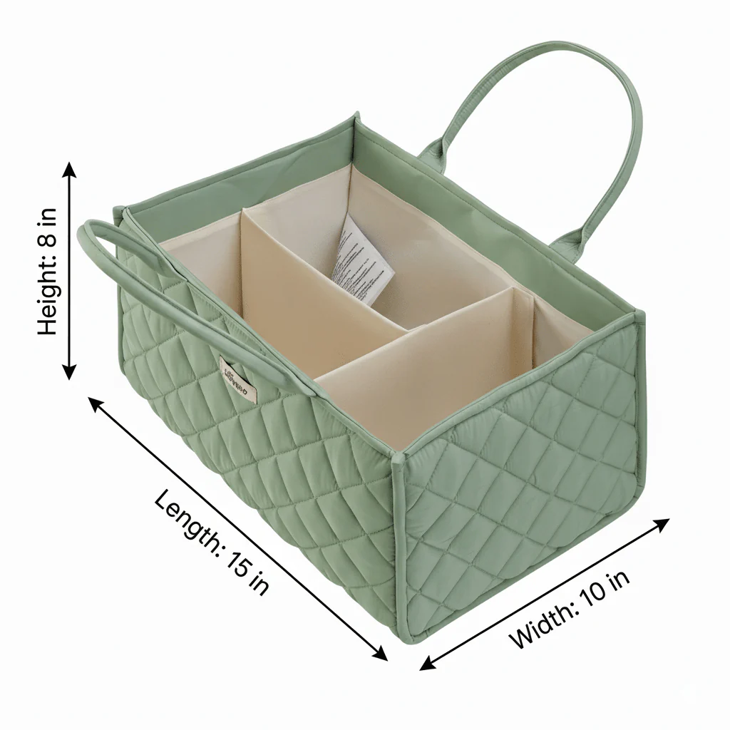 Quilted Diaper Caddy Organizer - Image 11