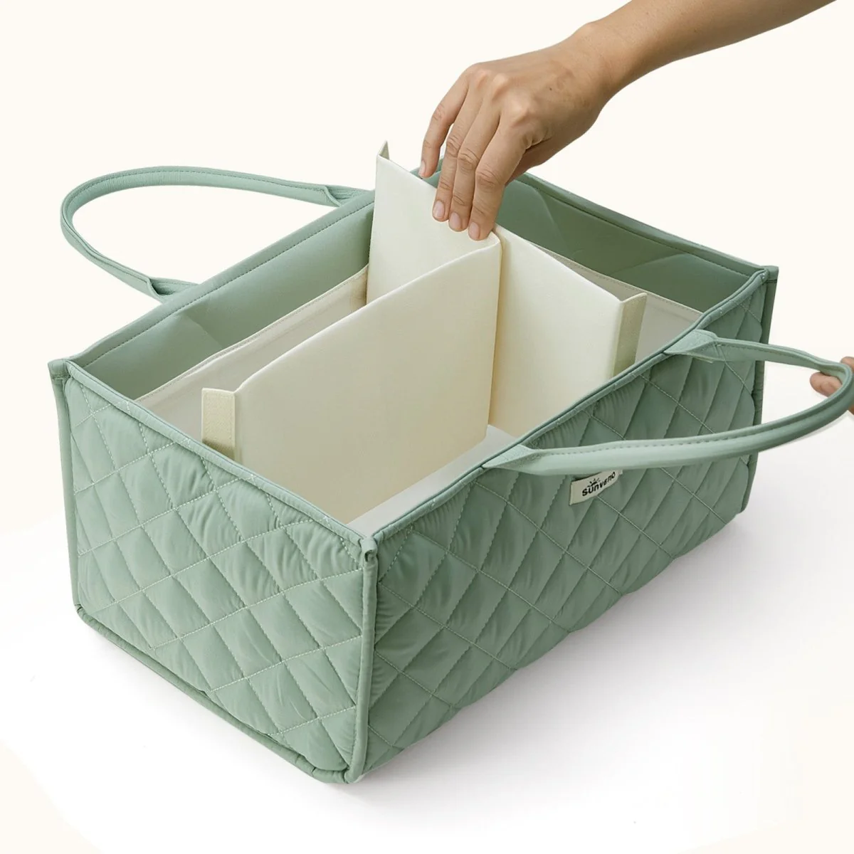 Quilted Diaper Caddy Organizer - Image 3