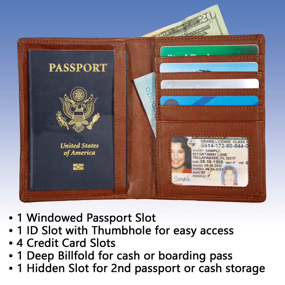 RFID Blocking Leather Passport Wallet - Image 13