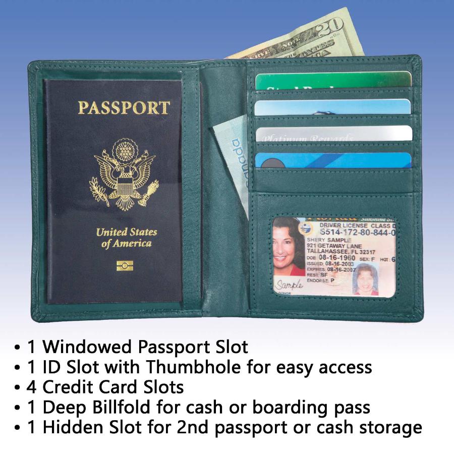 RFID Blocking Leather Passport Wallet - Image 3
