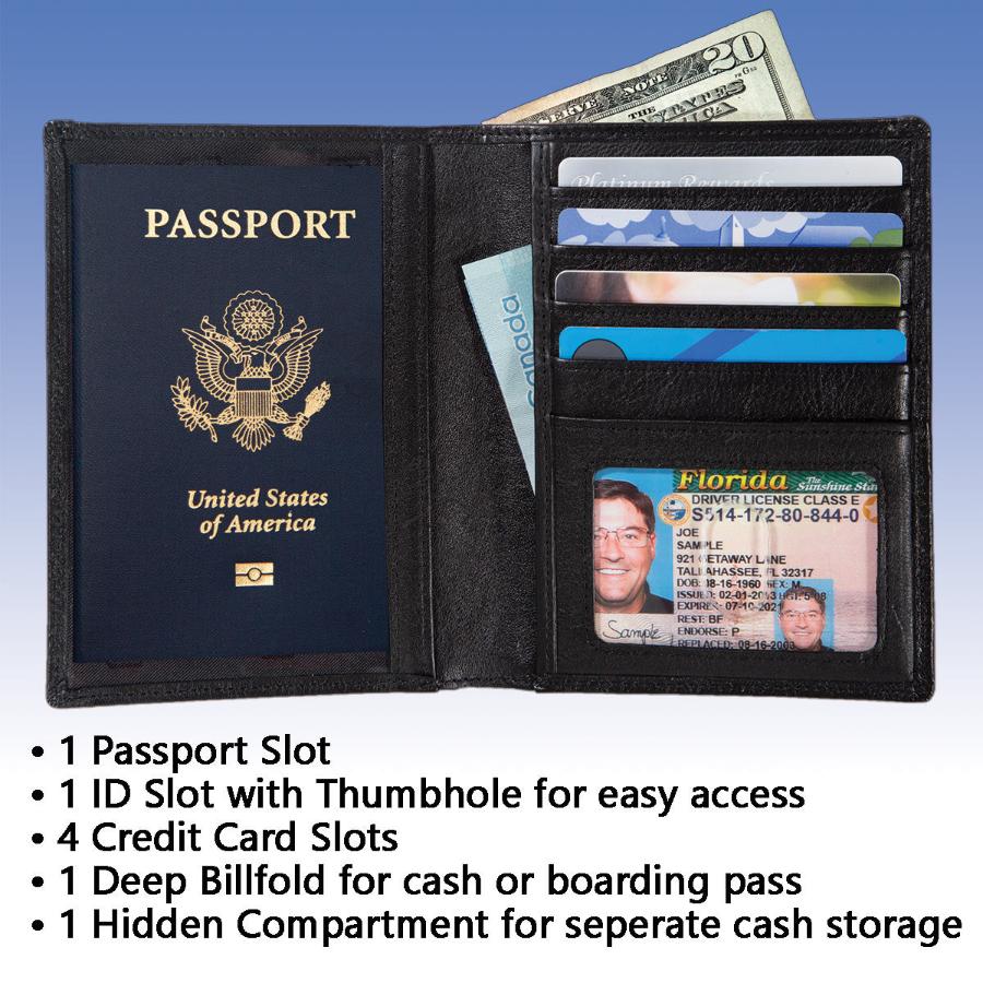 RFID Blocking Leather Passport Wallet - Image 8