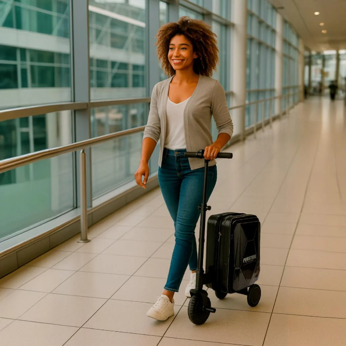 Smart Tech & Comfort Travel Bundle: Electric Luggage, Tracker & Pillow - Image 8