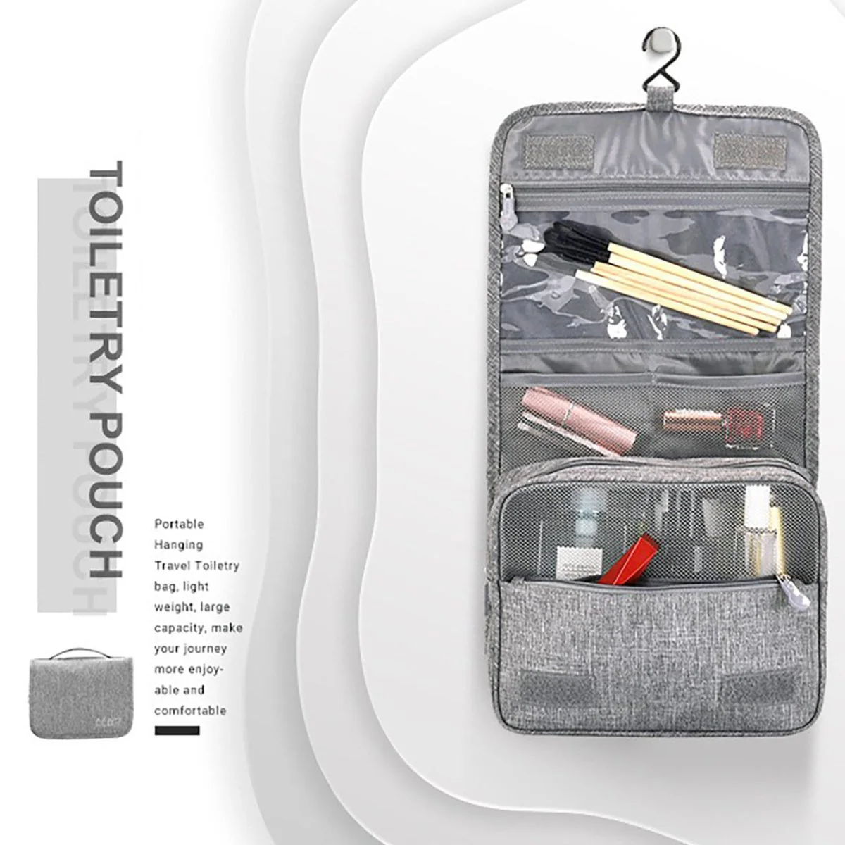 Puffy Hanging Toiletry Bag | 4-Compartment Travel Kit