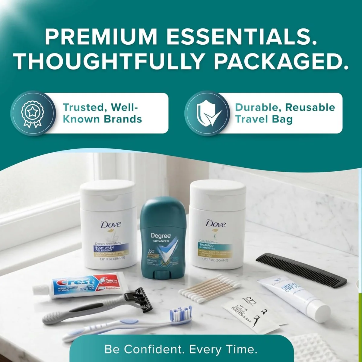 TrekTote 12-Piece Men’s Premium Travel Hygiene Kit - Image 3