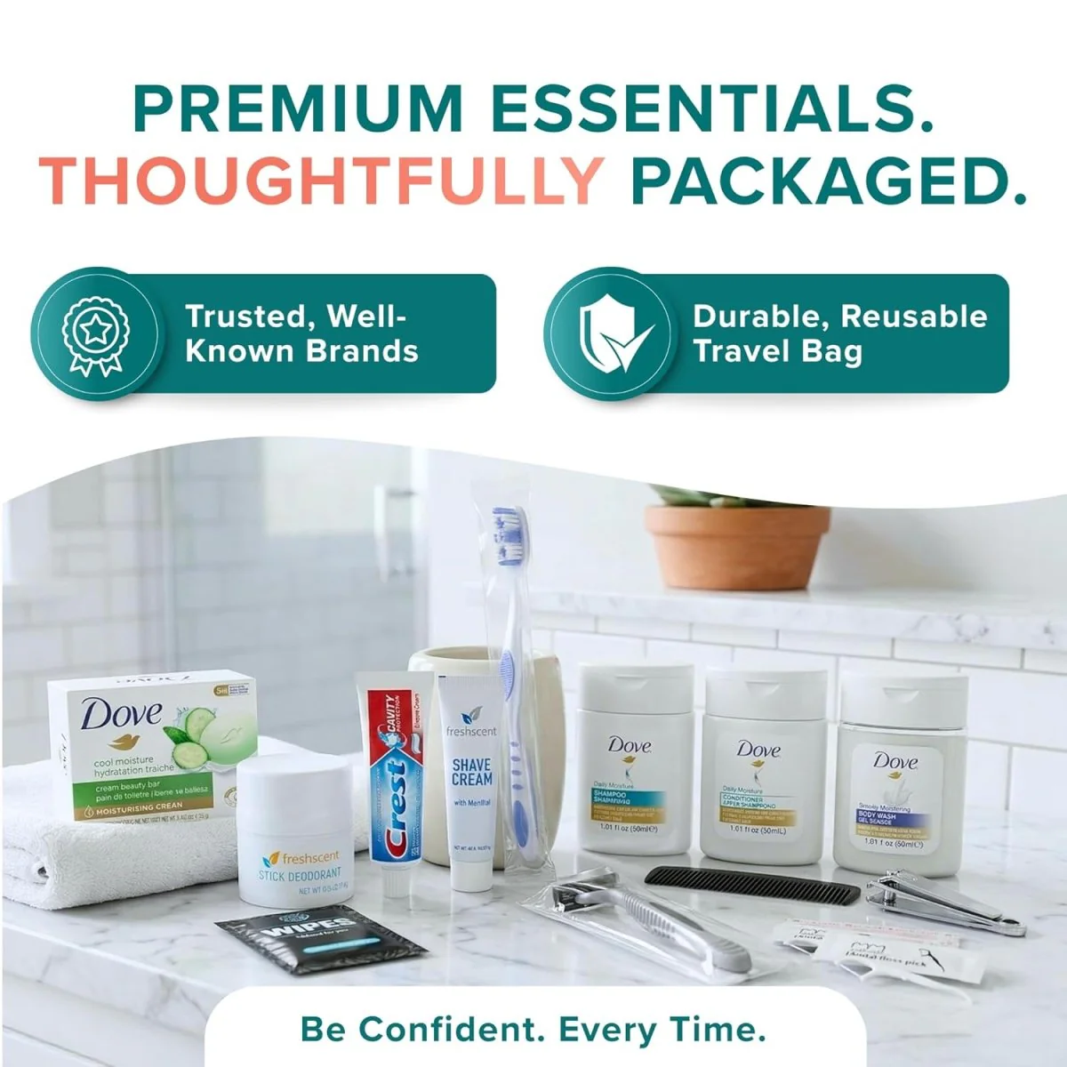 TrekTote 20-Piece Travel Hygiene Kit - Image 2