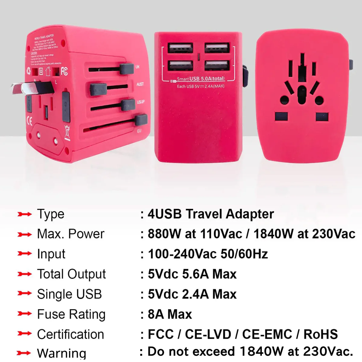 Universal Travel Adapter (3-Pack) - Image 15