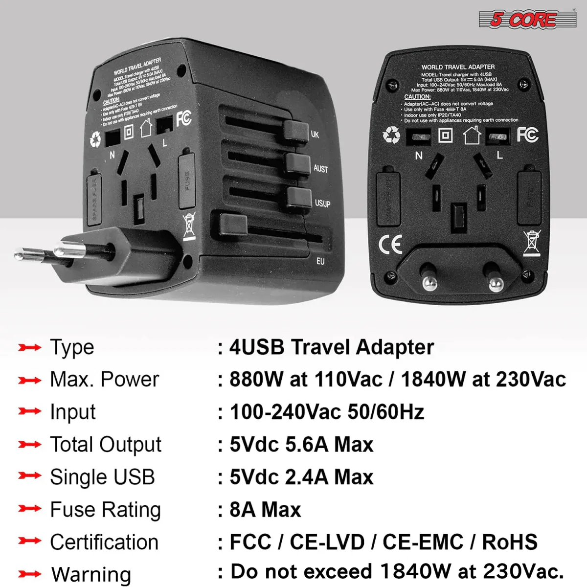 Universal Travel Adapter (3-Pack) - Image 7