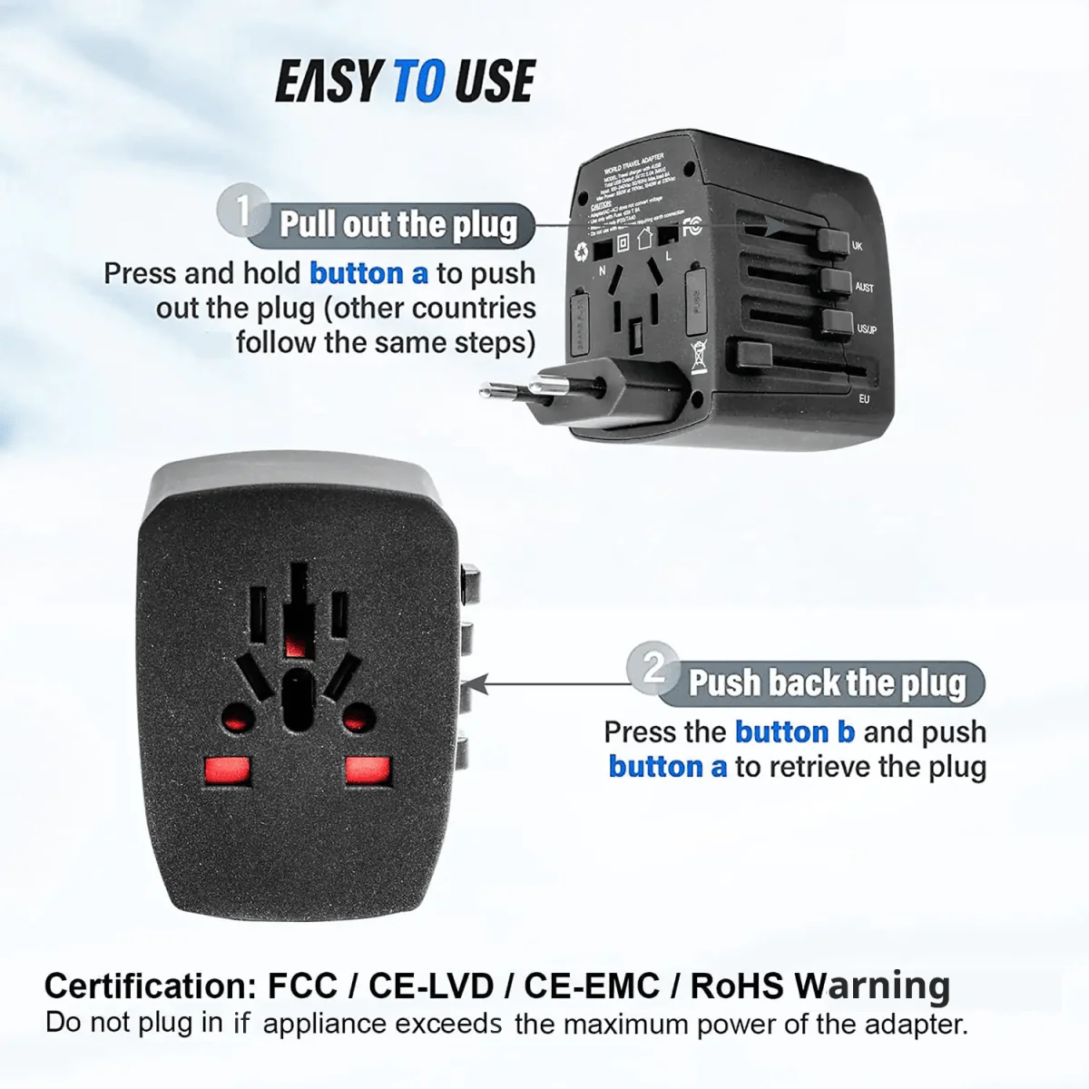 Universal Travel Adapter (3-Pack) - Image 9